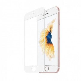 Стекло защитное Noname для APPLE iPhone 6/6S (4.7), Full Screen, 0.33 мм, 5D, глянцевое, полный клей, цвет: белый, в техпаке