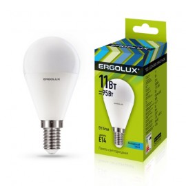 Лампа LED Ergolux G45 11W 220V 4500К E14    10/100
