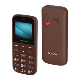 Мобильный телефон Maxvi B100ds brown Док-станция в комплекте 1,77