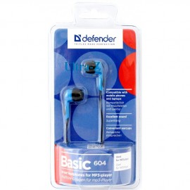 Наушники DEFENDER Basic-604 BLue для плеера, синий, 1,1 м