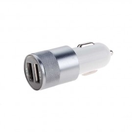 Блок питания автомобильный 1 USB, Type-C Coosen, 1000mA, пластик, цвет: белый, с серебряной вставкой