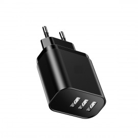 Блок питания сетевой 3 USB Yoobao, Y-723-EU, 3400mAh, пластик, цвет: чёрный