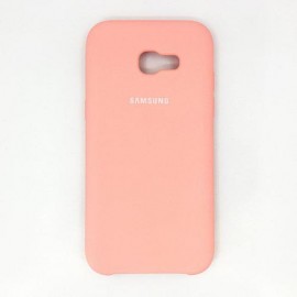 Накладка Silicone case прорезиненная реплика для Samsung A320/A3 (2017), розовая