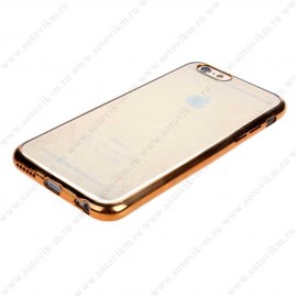 Накладка задняя без бренда для SAMSUNG Galaxy A7 (2016), Soft Touch, цвет: золотой, в техпаке