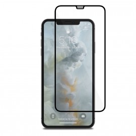Стекло защитное Noname для APPLE iPhone X, Full Screen, 0.33 мм, 9D, глянцевое, полный клей, цвет: чёрный, в техпаке