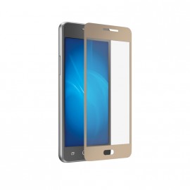 Стекло защитное без бренда для SAMSUNG Galaxy J2 Prime, Full Screen, 0.33 мм, 2.5D, глянцевое, клей по краям, цвет: золотой, в коробке