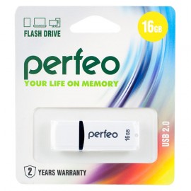 USB 16Gb PERFEO C02 белый