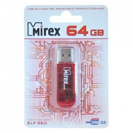 USB 64Gb MIREX ELF красный(ecopack)