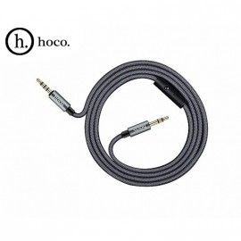 Кабель AUX HOCO UPA04, Noble Sound series, 1.0м, круглый, ткань, в переплёте, цвет: серый