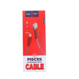 Кабель USB - Apple 8 pin HOCO Pisces X24, 1.0м, круглый, 2.1A, силикон, цвет: красный