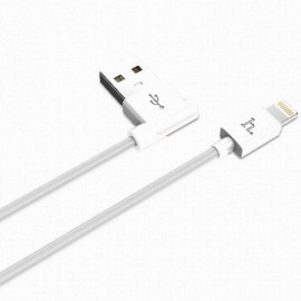 Кабель USB - Apple 8 pin HOCO UPL11, 1.2м, круглый, 2.1A, силикон, боковой, цвет: чёрный