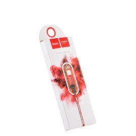 Кабель USB - Type-C HOCO Times speed X14, 1.0м, круглый, 2A, ткань, в переплёте, цвет: красный