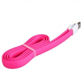 Кабель USB <--> microUSB  1.0м REMAX RC-011m плоский, розовый