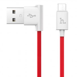 Кабель USB <--> microUSB  1.2м HOCO UPM10  L-образный дизайн красный