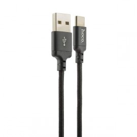 Кабель USB <--> microUSB  2.0м  HOCO X14 в переплёте,  чёрный