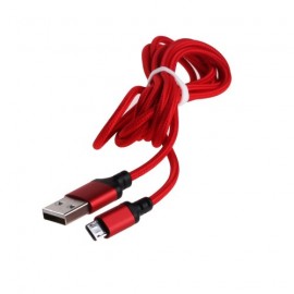 Кабель USB <--> microUSB  2.0м  HOCO X14 в переплёте, красный