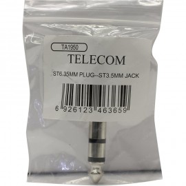 Кабель-переходник аудио TELECOM 6.35мм M (штекер) --> 3.5мм F (гнездо)