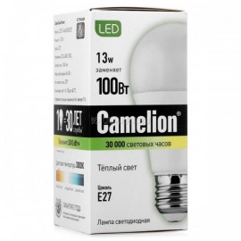 лампа Camelion Basic power A60 LED 13/830/E27 (13Вт 220В)  1/10/100