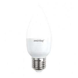 Лампа светодиодная SMART BUY C37-5W-220V-3000K-E27 (свеча, теплый свет) (1/10/50)