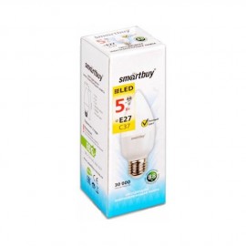 Лампа светодиодная SMART BUY C37-5W-220V-4000K-E14 (свеча, белый свет) (1/10/50)