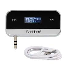 FM-трансмиттер Earldom ET-M14, Bluetooth, USB, AUX, пластик, цвет: чёрный, с серебряной вставкой