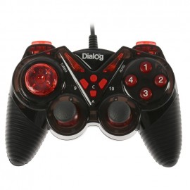 Геймпад DIALOG GP-A13 Action - вибрация, 12 кнопок, USB, черно-красный