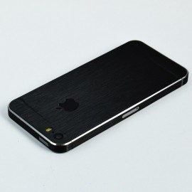 Задняя панель для  iPhone5 Пластик/вырез под логотип В ПОЛОСКУ (черная)