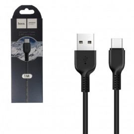 Кабель USB - Type-C HOCO X20, 1.0м, круглый, 2.1A, силикон, цвет: чёрный