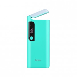 Аккумулятор HOCO, Pusi B27, 15000mAh, пластик, 2 USB выхода, с дисплеем, 2A, цвет: голубой