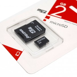 Micro SD  2Gb Smart Buy с адаптером SD