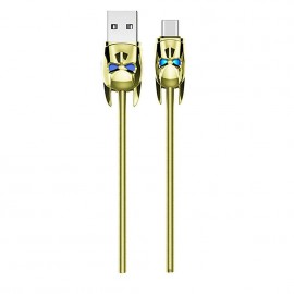 Кабель USB - микро USB HOCO U30 Shadow knight, 1.0м, круглый, 2.1A, металл, цвет: золотой