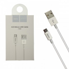 Кабель USB - микро USB HOCO X23 Skilled, 1.0м, круглый, 2.1A, силикон, цвет: белый