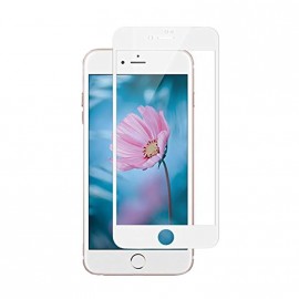 Стекло защитное Noname для APPLE iPhone 6/6S Plus (5.5), Full Screen, 0.33 мм, 9D, глянцевое, полный клей, цвет: белый, в техпаке