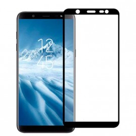 Стекло защитное без бренда для SAMSUNG Galaxy J8 (2018), Full Screen, 0.33 мм, 2.5D, глянцевое, клей по краям, цвет: чёрный, в коробке