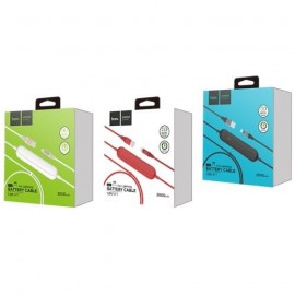 Кабель USB - микро USB HOCO U22 U Bei, 1.0м, круглый, 2.1A, силикон, с внешним аккумулятором, 2000mAh, пластик, цвет: красный