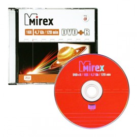 Диск DVD+R MIREX DVD+R 4,7 Гб 16x Slim case (1/200)
