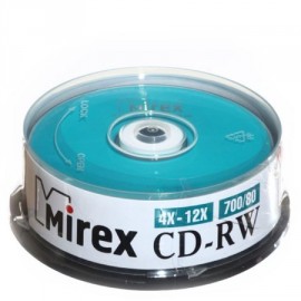 Диск MIREX CD-RW 700Мб 4X-12X Cake box 10 (10/300)