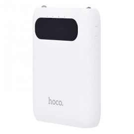 Аккумулятор HOCO B20, Mige, 10000mAh, пластик, 2 USB выхода, 2.1A, цвет: белый