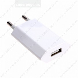 Блок питания сетевой 1 USB AVconnect, CH-10, 1000mA, пластик, кабель Apple 8 pin, цвет: белый