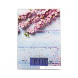 Весы кухонные электронные MARTA MT-1633 весенние цветыМакс.вес 8 кг. Цена деления: 1 г. Поверхность из закаленного стекла. LCD Дисплей с голубой подсв