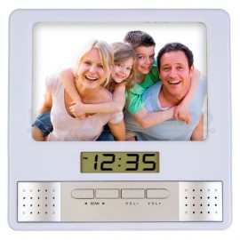 Радиобудильник Perfeo, Foto, 20мм, пластик, 87-108 МГц, фоторамка, цвет: серебряный