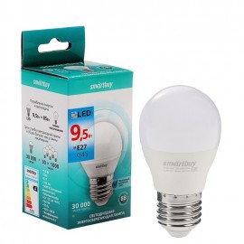 Лампа светодиодная SMART BUY G45-9,5W-4000-E27 (глоб, белый свет) (1/10)