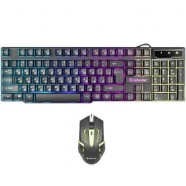 Клавиатура+мышь DEFENDER Sydney C-970 RU, черный, USB, проводной, RGB-подсветка (1/20)
