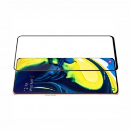 Стекло защитное FaisON для SAMSUNG Galaxy A80, Full Screen, 0.33 мм, 5D, глянцевое, полный клей, цвет: чёрный