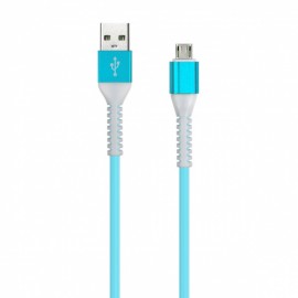 Дата-кабель Smartbuy 8pin кабель в TPE оплетке Flow3D, 1м. мет.након., <2А, синий (iK-512FL) 061064