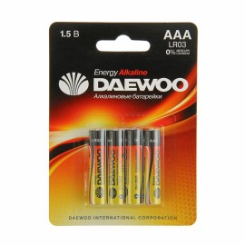 Элемент питания Daewoo LR03-4BL ENERGY Alkaline, 1.5В, (4/40/960)