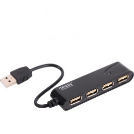 USB-концентратор Ginzzu GR-424UB, 4 гнезда, 1 USB выход, цвет: чёрный