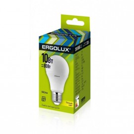 Лампа LED Ergolux A60 10W 220V 3000К E27    10/100