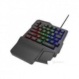 Клавиатура RITMIX RKB-209 BL Gaming, черная, USB, проводная, Многоцветная подсветка кнопок и символов, Количество клавиш: 35(1/2)