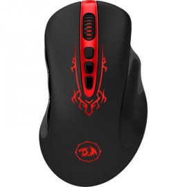 Мышь REDRAGON Origin, черная/красная, USB, проводная. Регулировка веса мыши. Покрытие Sand Rubber Skin. Высокопрочный долговечный кабель. Позолоченный